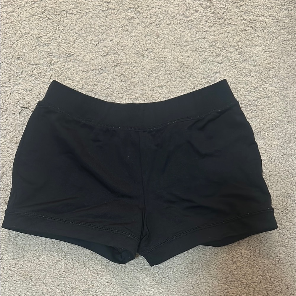 Black Athletic Spandex Shorts Girls Large